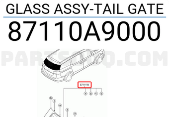 Kính Cửa Hậu Kia Carnival Mã phụ tùng 87110A9000