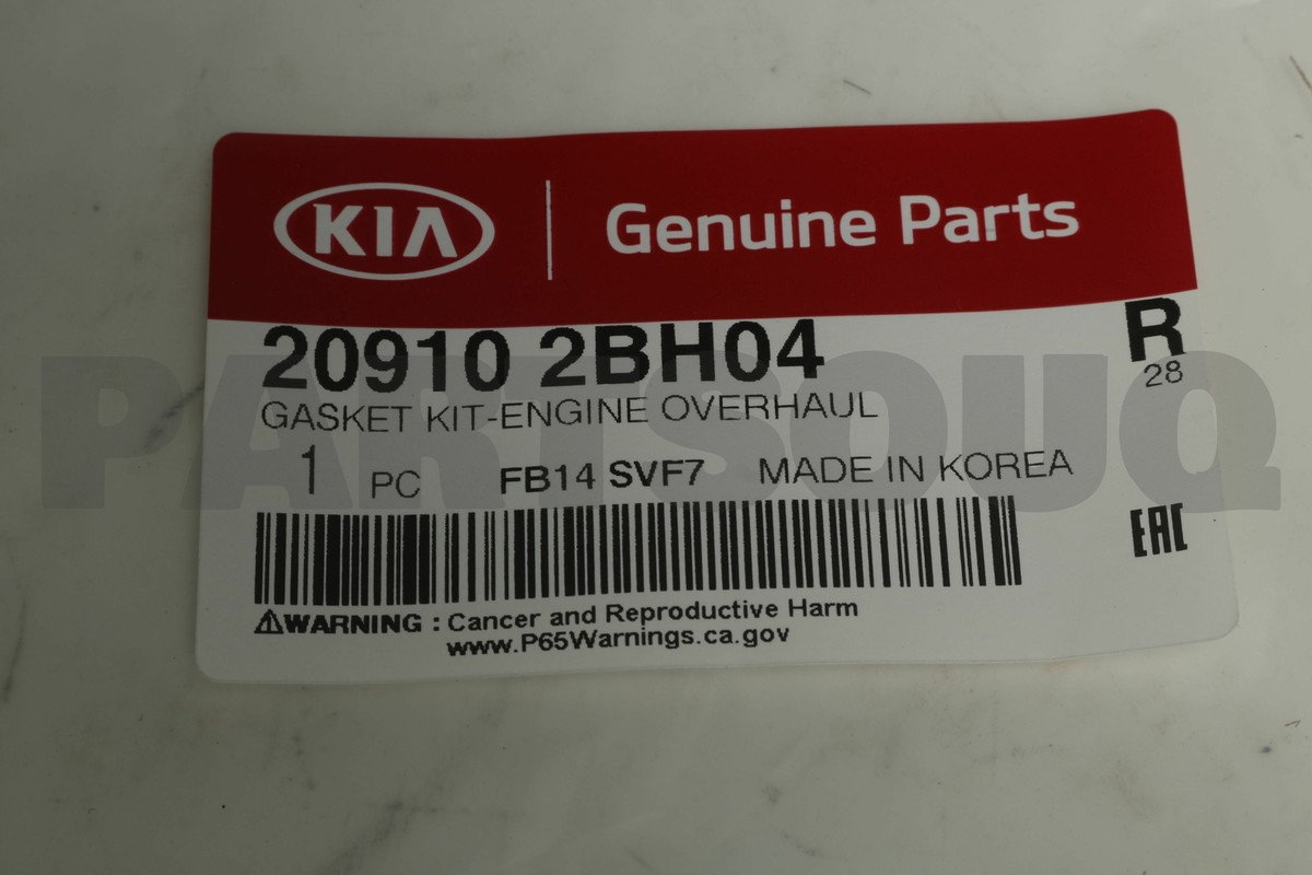 Gioăng Đại Tu 1.6 Kia Forte / Cerato Mã phụ tùng 209102BH04