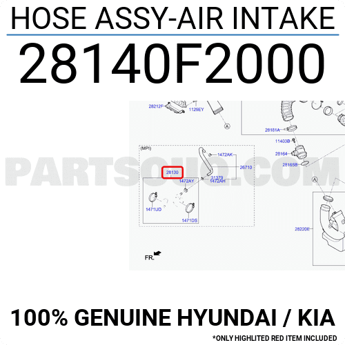 Cổ Hút Gió Mềm Kia Forte / Cerato Mã phụ tùng 28140F2000