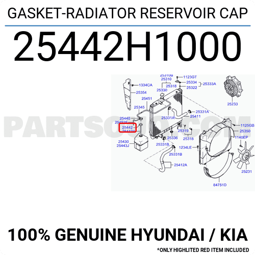 Gioăng Nắp Bình Nước Phụ Kia Morning / Picanto Mã phụ tùng 25442H1000