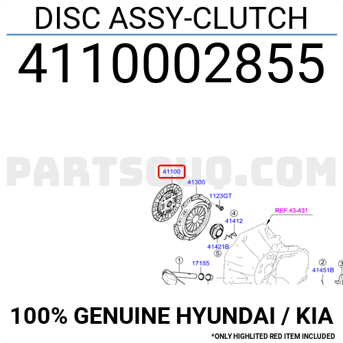 Lá Côn 1.2L Kia Morning / Picanto Mã phụ tùng 4110002855