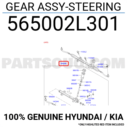 Thước Lái Kia koup Mã phụ tùng 565001h300
