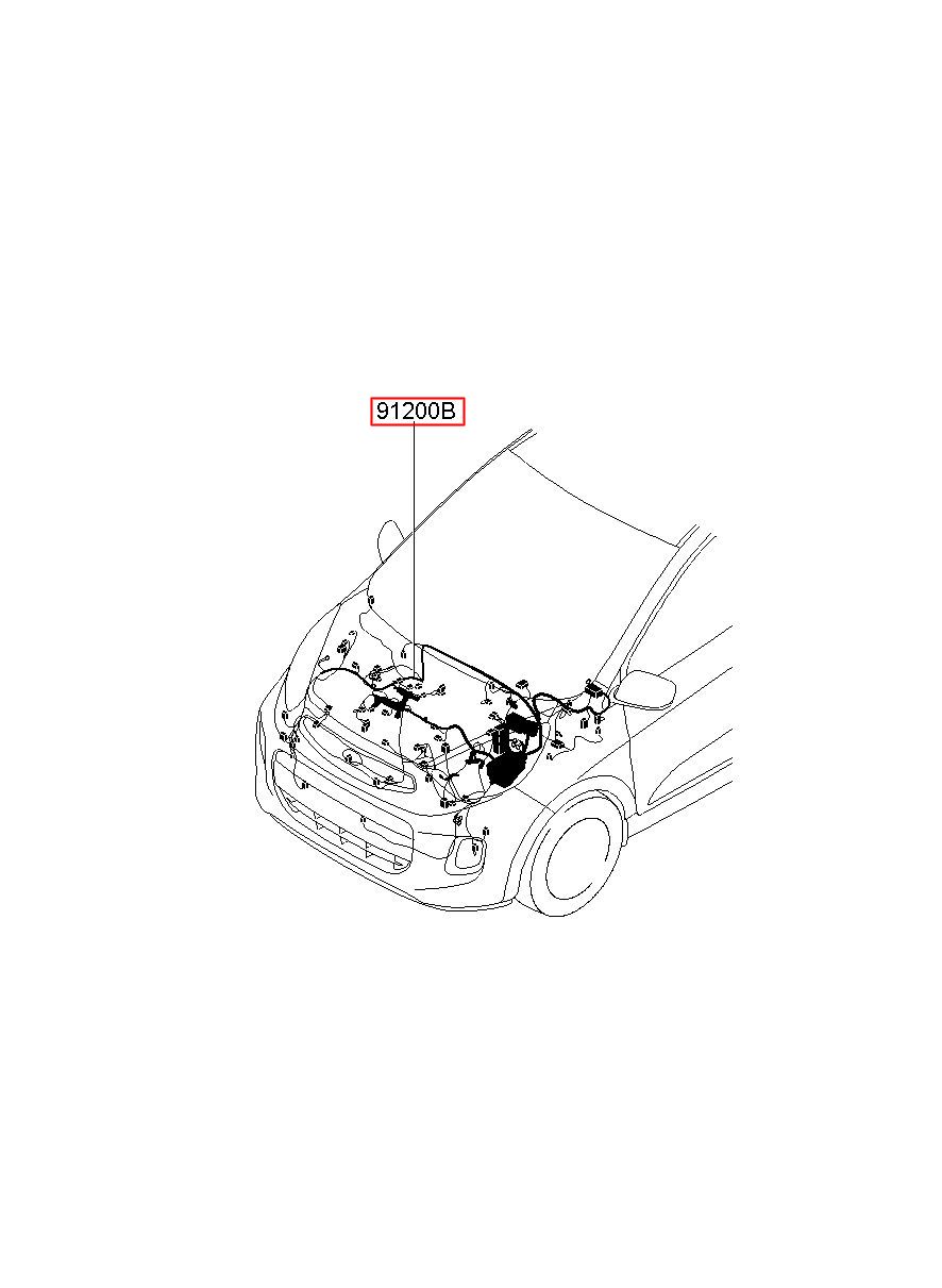 Dây Điện Khoang Động Cơ 1.0 Kia Morning / Picanto Mã phụ tùng 912001Y375