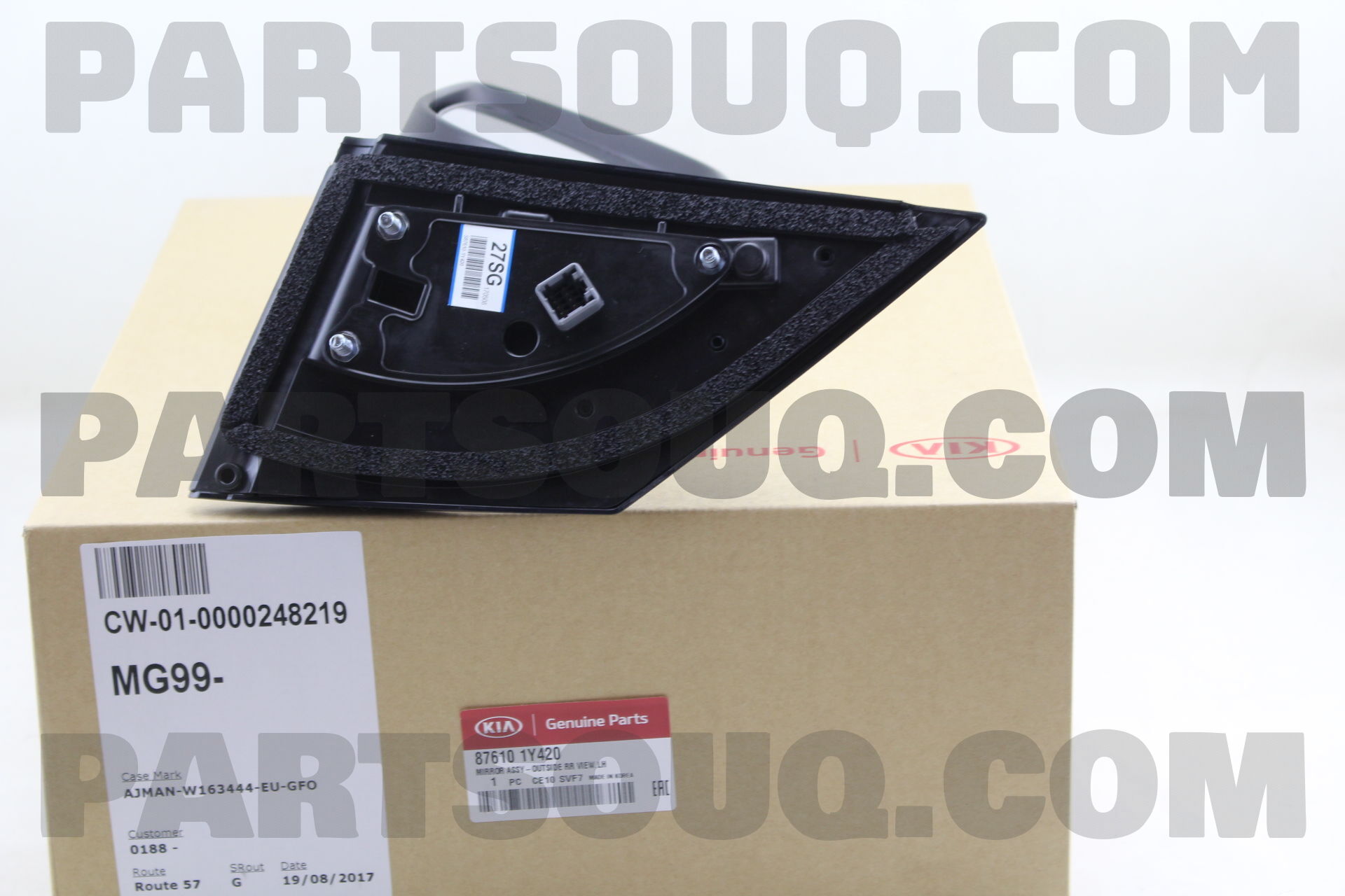 Gương Chiếu Hậu Trái Có Đèn 8 Giắc Điện Không Mạ Kia Morning / Picanto Mã phụ tùng 876101y980