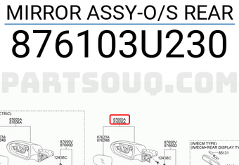 Gương Chiếu Hậu Trái Kia Sportage Mã phụ tùng 876103W211-old