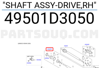 Cây Láp Phải Kia Sportage Mã phụ tùng 49501D3050