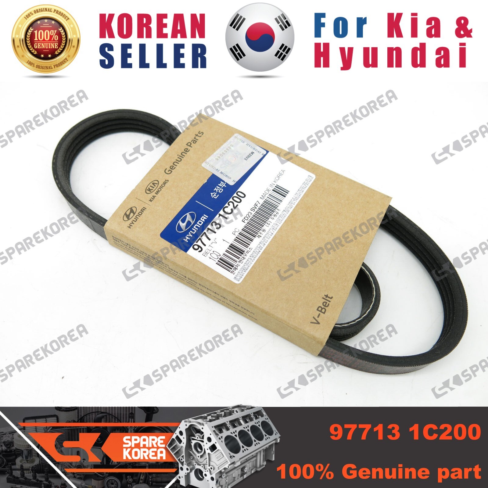 Dây Curoa Điều Hòa Kia Pride Mã phụ tùng 977131c200
