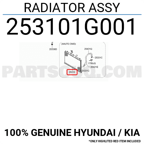 Két Nước Mt Kia Rio OEM 253101G001-dowon