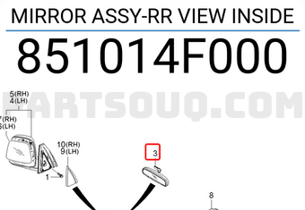 Gương Trong Xe Kia Bongo OEM 851014F000-OE