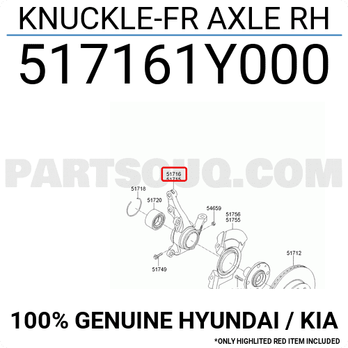 Trụ Lái - R Kia Morning / Picanto Mã phụ tùng 517161Y000