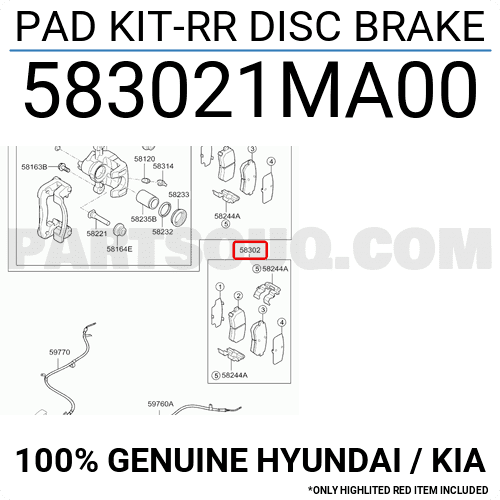 Má Phanh Sau Đĩa Kia Forte / Cerato OEM 583021MA00