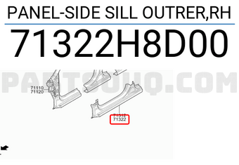 Ốp Babule Phải Kia Rio Mã phụ tùng 71322H8D00