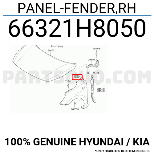 Tai Xe Phải Kia Rio Mã phụ tùng 66321H8050