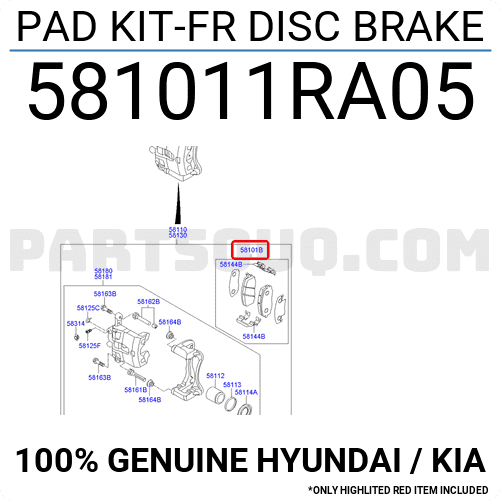 Má Phanh Trước Kia Rio OEM 581011RA05