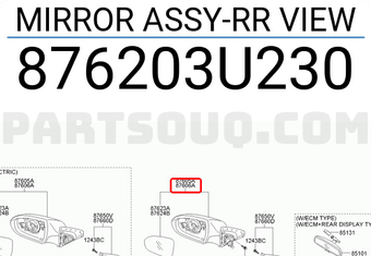 Gương Chiếu Hậu Phải Kia Sportage Mã phụ tùng 876203W211-OLD