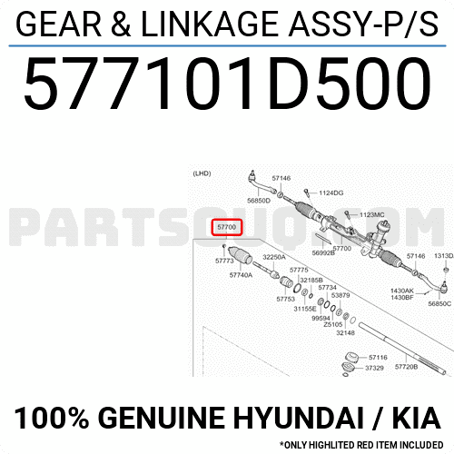 Thước Lái Trợ Lực Dầu Kia Carens / rondo Mã phụ tùng 577101D500