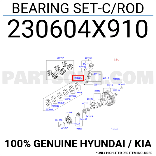 Bạc Biên Kia Bongo Mã phụ tùng 230604X000