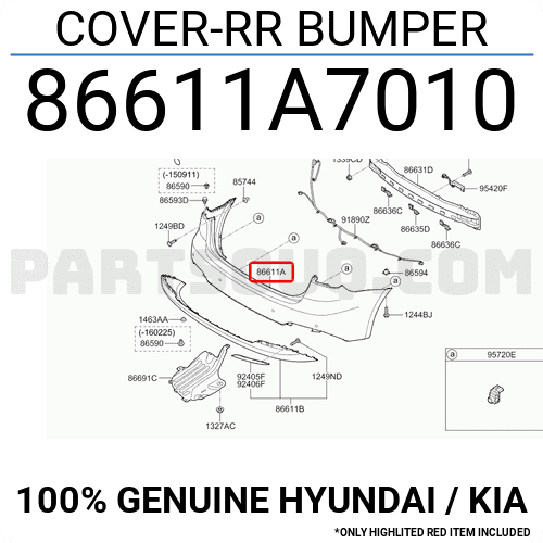 Cản Sau Có Lỗ Cảm Biến - 4 Cửa Kia K3 Mã phụ tùng 86611A7010