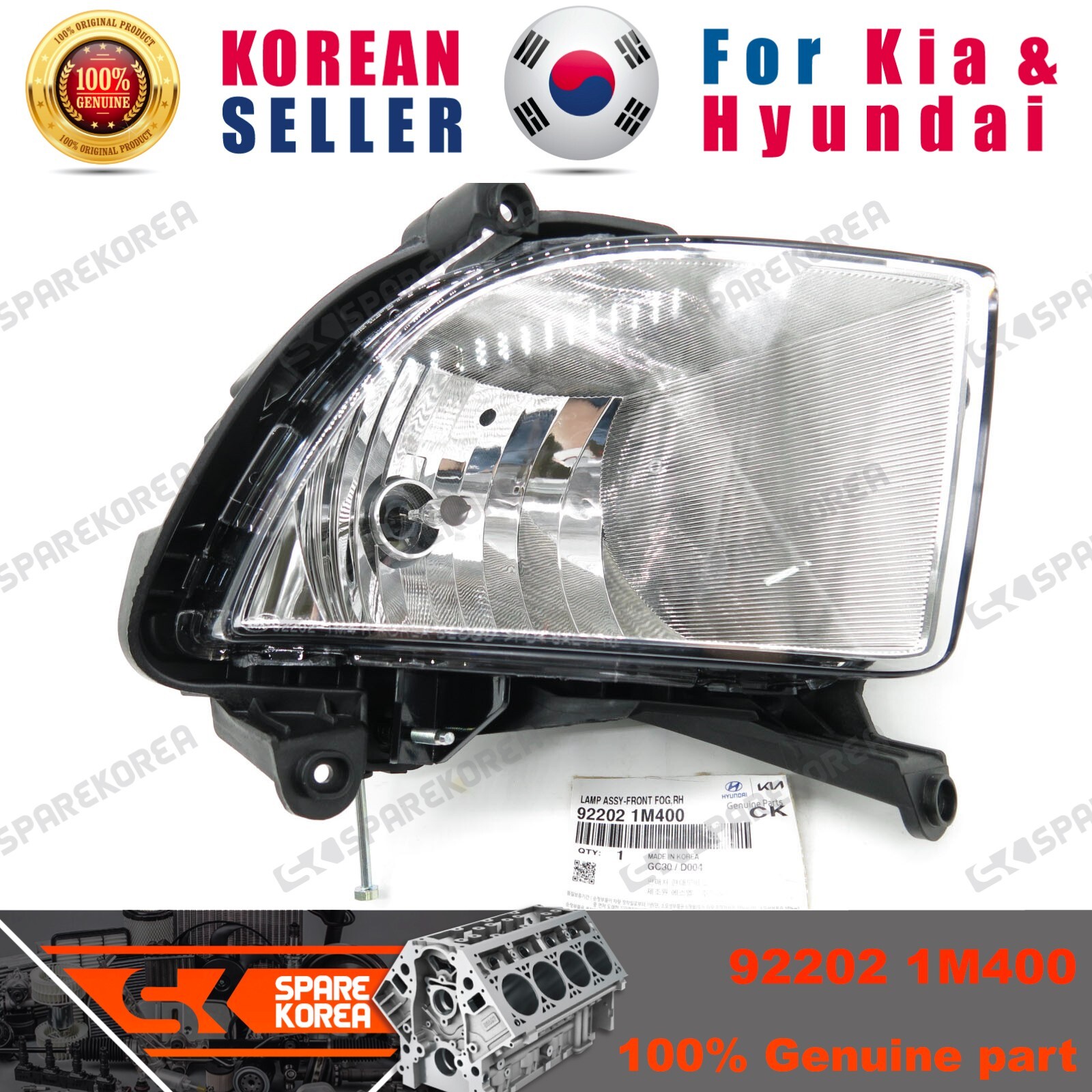 Đèn Pha Phải Mí Vàng Kia koup Mã phụ tùng 921021M000