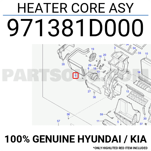 Giàn Sưởi Trong Xe Kia Carens / rondo Mã phụ tùng 971381D000
