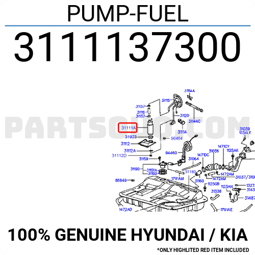 Mô Tơ Bơm Xăng Kia Rio Mã phụ tùng 3111137300