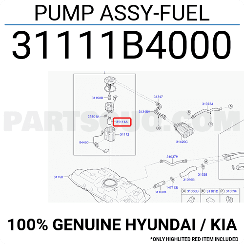 Mô Tơ Bơm Xăng Kia Rio Mã phụ tùng 31111B4000