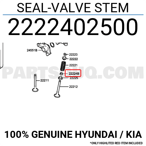 Phớt Ghíp 1.1L Kia Morning / Picanto Mã phụ tùng 2222402500