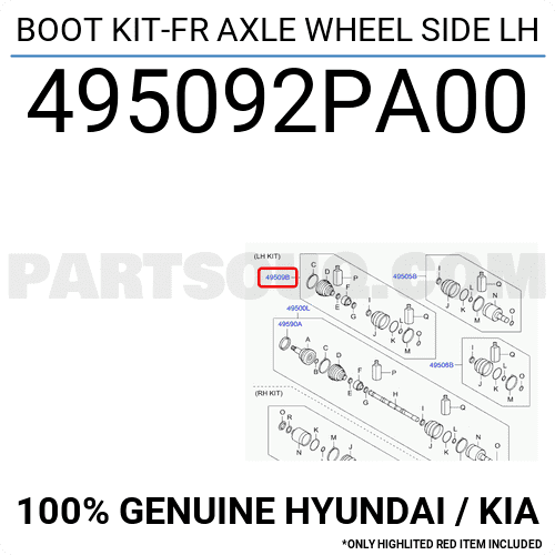Cao Su Láp Trong Kia Sorento Mã phụ tùng 495092pa30