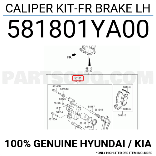 Cụm Xương Phanh Trước Trái Kia Morning / Picanto Mã phụ tùng 581801ya00