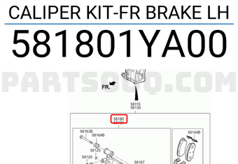 Cụm Xương Phanh Trước Trái Kia Morning / Picanto Mã phụ tùng 581801ya00