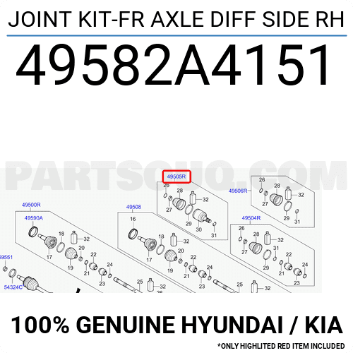 Đầu Láp Trong Trái At Kia Carens / rondo Mã phụ tùng 49582A4151