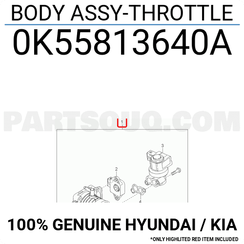 Cụm Bướm Ga 2.5L Kia Carnival Mã phụ tùng 0K55813640A