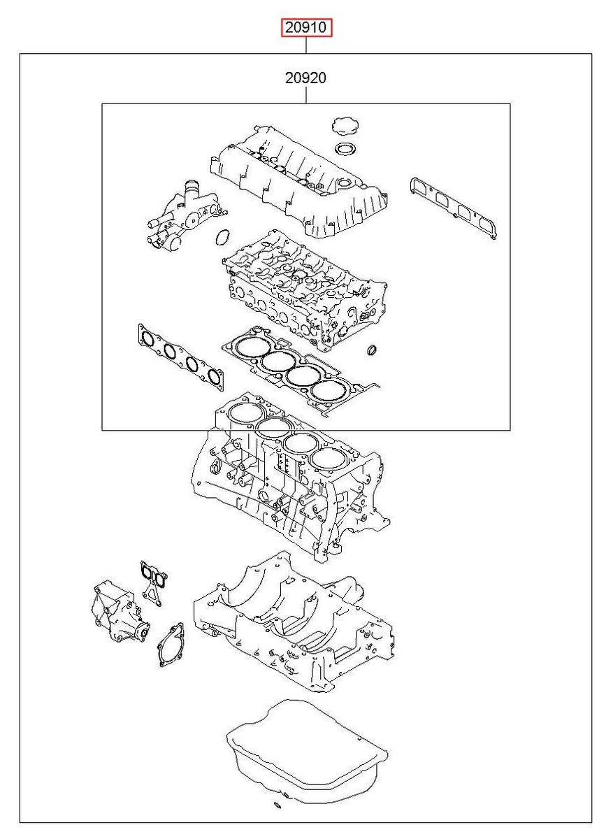 Gioăng Đại Tu 2.9 - J3 Kia Carnival Mã phụ tùng KS27310270