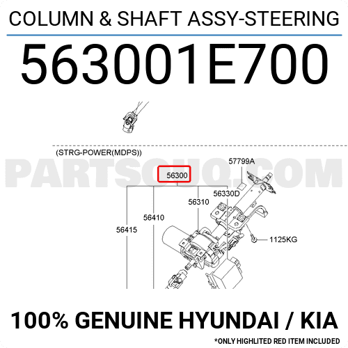 Thước Lái Điện Kia Rio Mã phụ tùng 565001E700