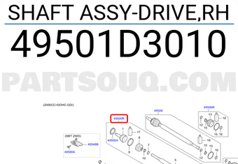 Cây Láp Phải Kia Sportage Mã phụ tùng 49501D3030