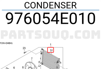 Giàn Nóng - Ống Quay Trên Kia Bongo Mã phụ tùng 976054E010