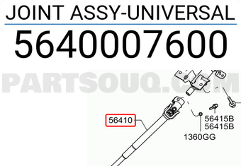 Các Đăng Lái Kia Morning / Picanto Mã phụ tùng 5640007600