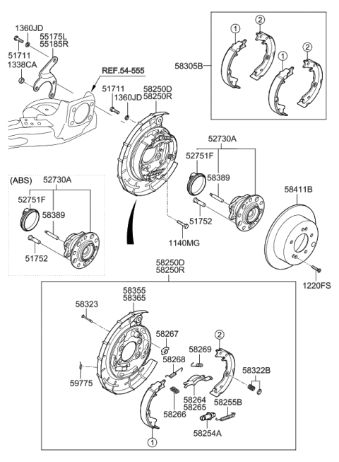 Guốc Phanh Sau Kia Forte / Cerato Mã phụ tùng 583051ma00