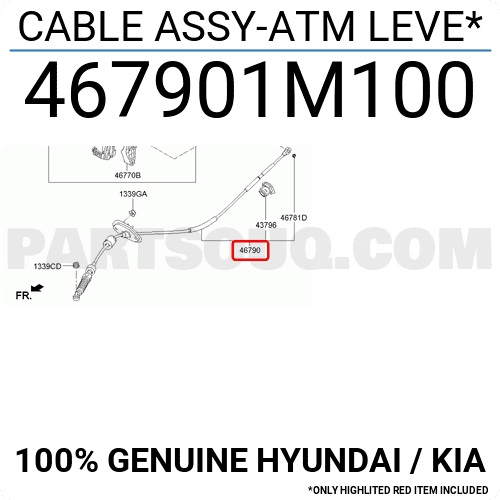Dây Đi Số Tự Động Kia koup Mã phụ tùng 467901M100