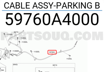Cáp Phanh Tay Trái Kia Carens / rondo Mã phụ tùng 59760A4000