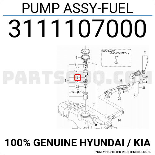 Mô Tơ Bơm Xăng Kia Morning / Picanto Mã phụ tùng 3111107000