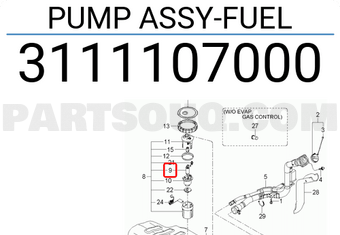 Mô Tơ Bơm Xăng Kia Morning / Picanto Mã phụ tùng 3111107000