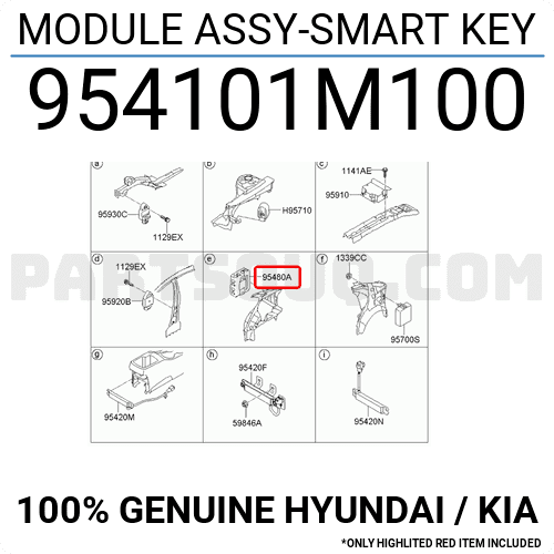 Hộp Điều Khiển Chìa Khóa Thông Minh Kia Forte / Cerato Mã phụ tùng 954101m100