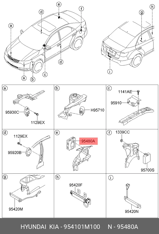 Hộp Điều Khiển Chìa Khóa Thông Minh Kia Forte / Cerato Mã phụ tùng 954101m100