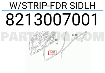 Gioăng Cánh Cửa Trước Trái Kia Morning / Picanto Mã phụ tùng 8213007001