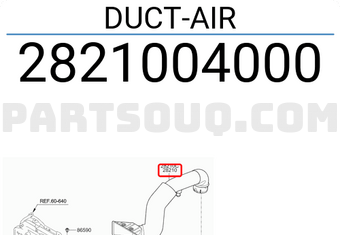 Ống Lấy Gió Vào Hộp Lọc Gió Kia Morning / Picanto Mã phụ tùng 2821004000