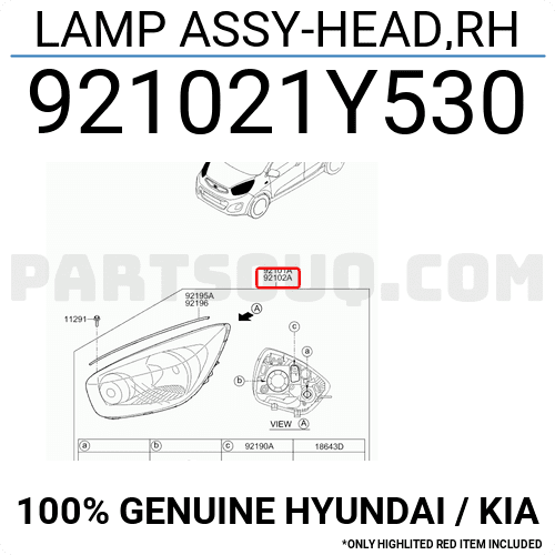 Đèn Pha Led 8 Giắc Phải Kia Morning / Picanto Mã phụ tùng 921021Y530