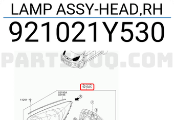 Đèn Pha Led 8 Giắc Phải Kia Morning / Picanto Mã phụ tùng 921021Y530