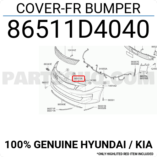 Cản Trước Kia Optima / k5 Mã phụ tùng 86511d4040