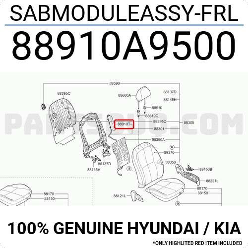 Túi Khí Ghế Trước Trái Kia Grand Sedona Mã phụ tùng 88910a9500